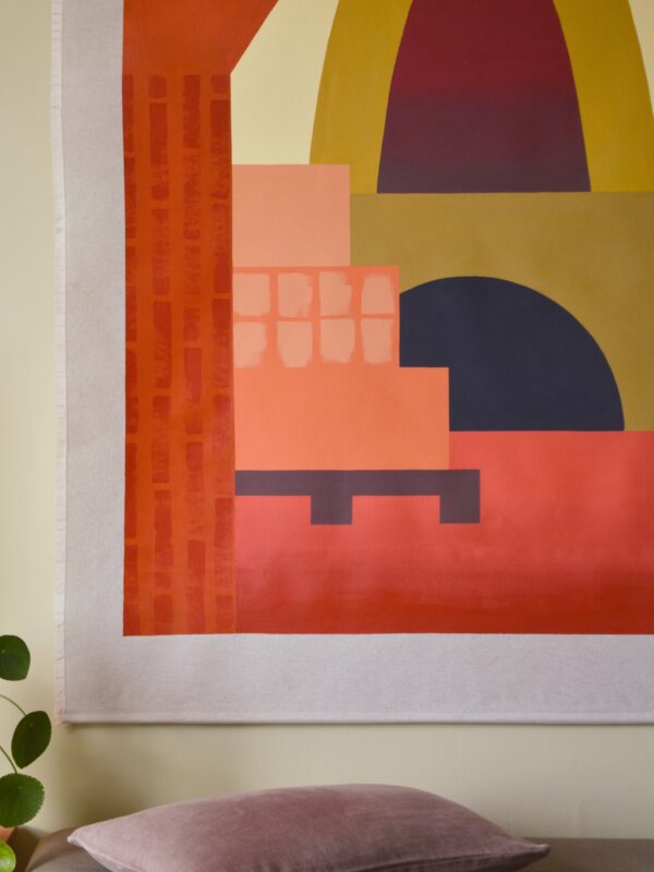 Collection Aura, la briqueterie, tenture murale, design , peinture, art, tenture, toile, chanvre, coton, art, artisanat, chataignier, maison cédrat