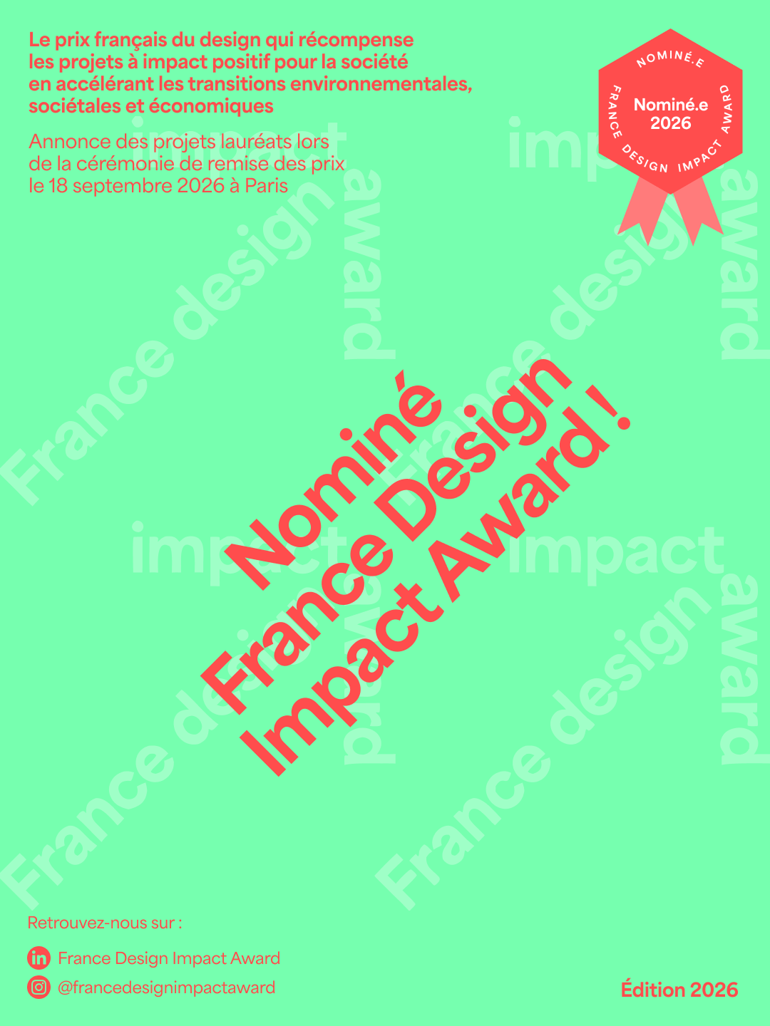 Le projet Lumia Terre Crue est nominé par la France Design Impact Award.